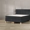 Boxspring Emma Deluxe Elegant Vlak Met Gestoffeerd Matras En Poot Naturel