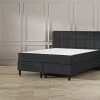 Boxspring Emma Deluxe Elegant Vlak Met Gestoffeerd Matras En Poot Zwart