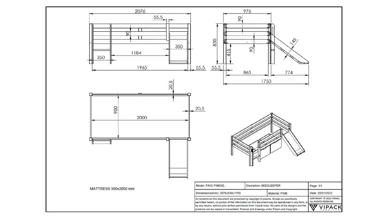 Halfhoogslaper Pino Met Glijbaan - Afbeelding 4