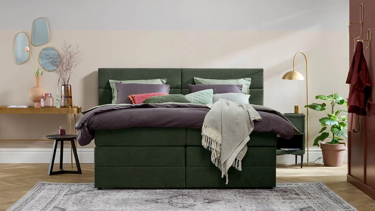 Opbergboxspring Pearl Vlak Met Gestoffeerd Matras - Afbeelding 2